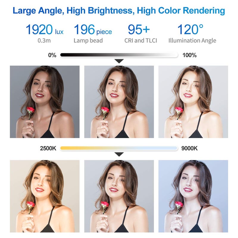 VIJIM VL196 RGB LED Video Light with Adjustable Stand,Dimmable 2500K-9000K Full Color 20 Lighting Effect Modes Camera LED Lights, Portable Photography Lighting with Softbox and Honeycomb Frame - Image 3